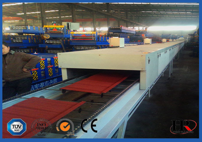 130kw Tile Roll Forming Machine / Color Stone Coated Roof Tile Production Line